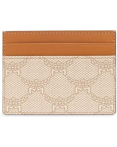 MCM Card Case With Logo, - Natural