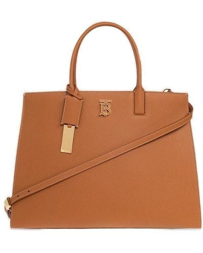 Burberry Frances Medium Leather Tote - Brown
