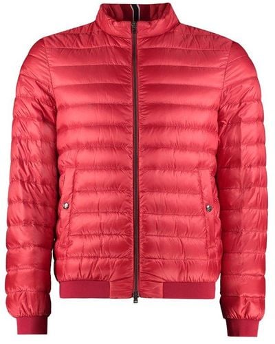 Herno Zip-up Quilted Down Jacket - Red