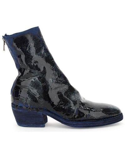 Guidi Glitter-detailed Ankle Boots - Blue