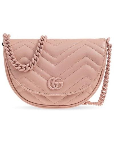 Gucci Mini GG Marmont Crossbody Bag - Pink