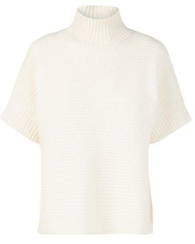 Max Mara High-neck Ribbed-knit Top - White