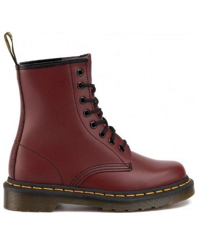 Dr. Martens 1460 Round Toe Lace-up Boots - Red