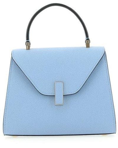 Valextra Iside Foldover-top Mini Tote Bag - Blue