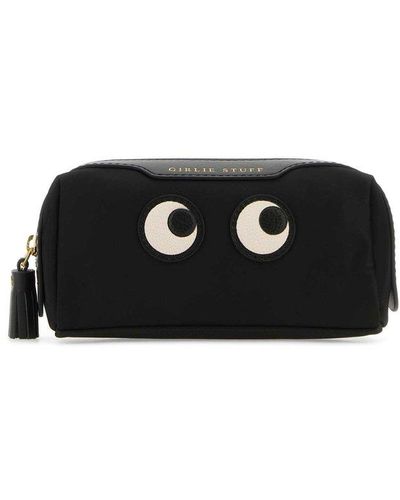 Anya Hindmarch Eye-detailed Zipped Make-up Bag - Black