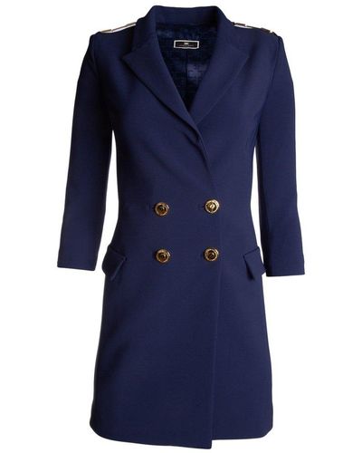 Elisabetta Franchi Double-breasted Tailored Dress - Blue
