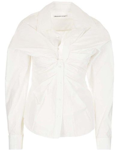 Alexander Wang Open Twisted Front Placket Shirt - White