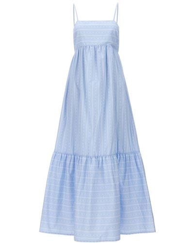 Twin Set Oval T Logo-printed Sleeveless Dress - Blue