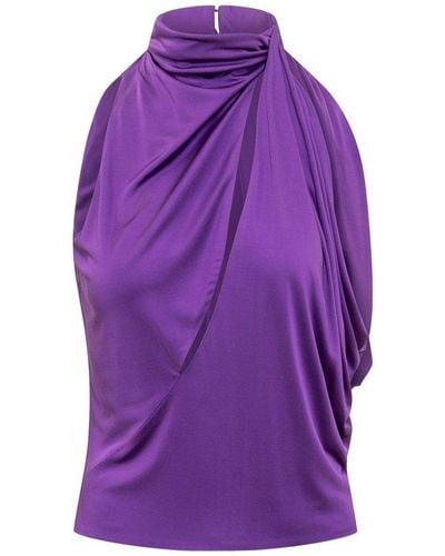 Versace Cut Out Blouse - Purple
