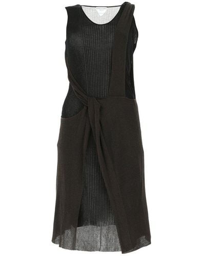 Bottega Veneta Two-tone Cotton Blend Dress Nd - Black