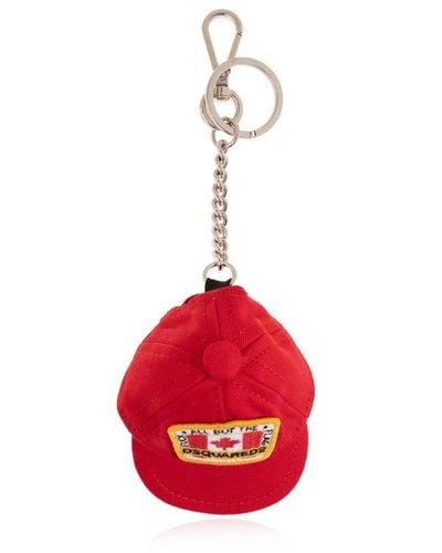 DSquared² Logo-patch Baseball Cap Keyring - Red