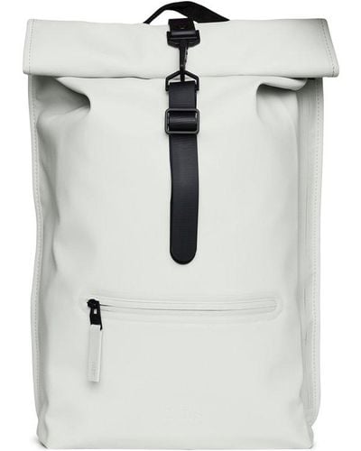 Rains Rolltop Zip-detailed Backpack - White