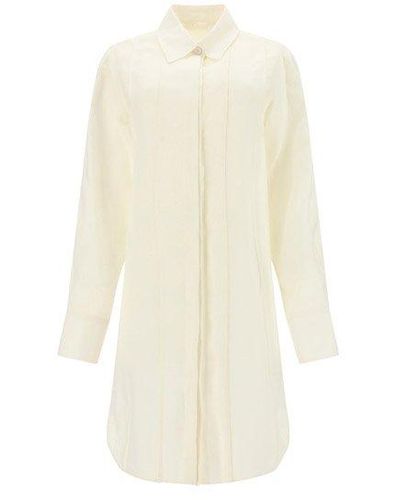 Chloé Long Sleeved Shirt Dress - White
