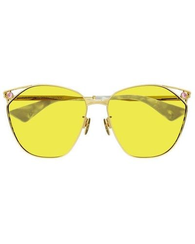 Gucci Round Frame Sunglasses - Yellow