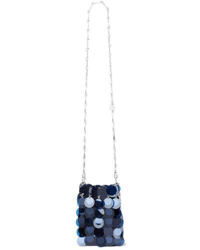 Rabanne Sparkle Open-top Mini Crossbody Bag - Blue