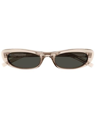 Saint Laurent Rectangle-frame Sunglasses - Natural
