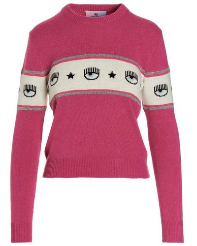 Chiara Ferragni 'maxilogomania' Sweater - Pink