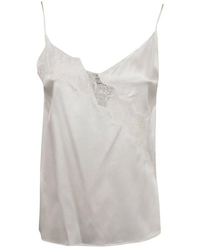 Pinko Lace Paneled Camisole Top - Gray