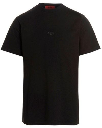 424 Logo Printed Crewneck T-shirt - Black