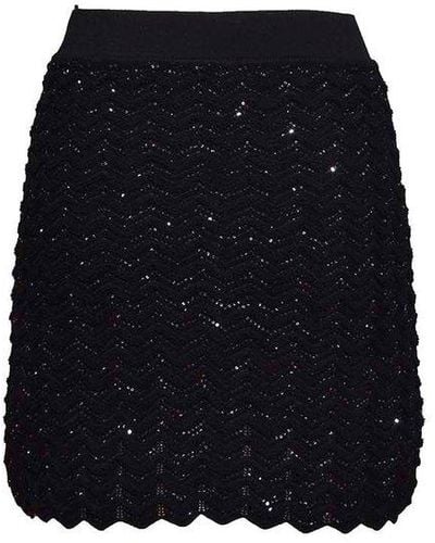 Missoni Embellished Knitted Mini Skirt - Black