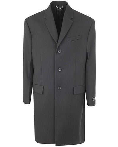 Versace Coat Peacoat Caban Cape Cavallery Wool Fabric Clothing - Grey