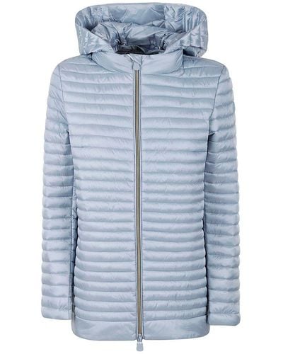 Save The Duck Alima Quilted Hooded Jacket - Blue