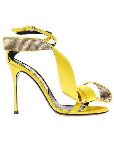 Sergio Rossi X Area Marquise Embellished Sandals - Yellow