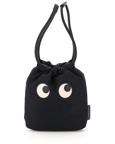 Anya Hindmarch Drawstring Eyes Pouch - Black