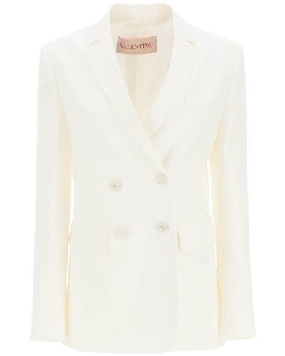 Valentino Double-breasted Tailored Blazer - White