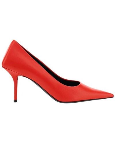 Balenciaga Square Knife Pointed Toe Pumps - Red