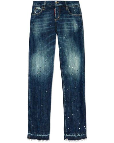 DSquared² Distressed Straight-leg Jeans - Blue