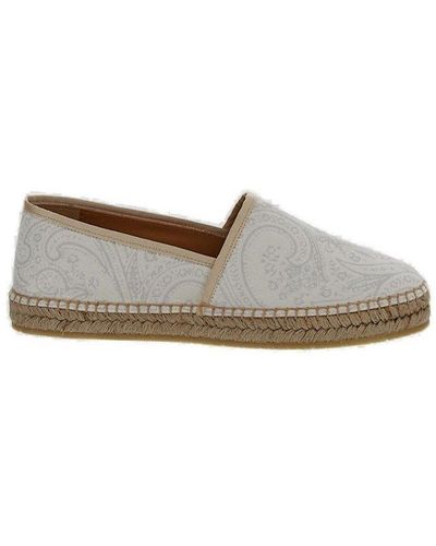 Etro Paisley-printed Round Toe Espadrilles - Brown