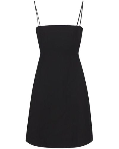 Loewe Thin Strapped Flare Silhouette Dress - Black