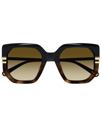 Chloé Oversized Square Frame Sunglasses - Black