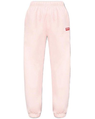 KENZO Logo-embroidered Joggers - Pink