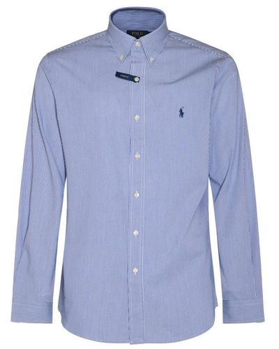 Polo Ralph Lauren Pony Embroidered Striped Shirt - Blue