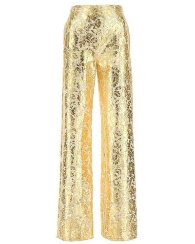 Valentino All-over Patterned Straight Leg Pants - Metallic