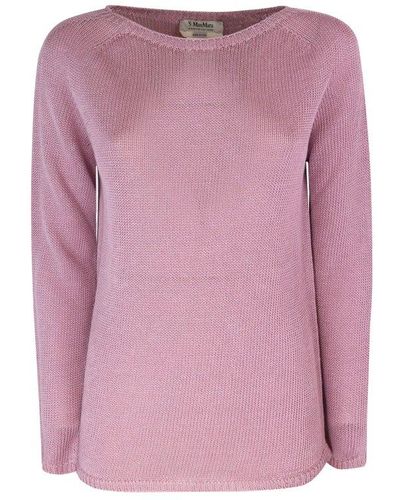 Max Mara Long-sleeved Knitted Jumper - Pink