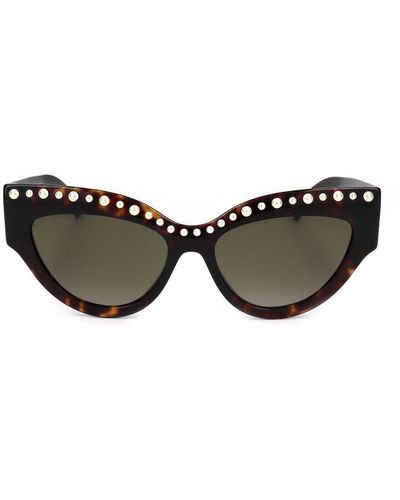 Jimmy Choo Cat-eye Frame Embellished Sunglasses - Black