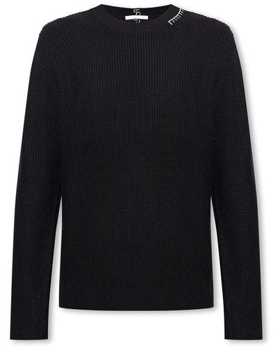 Helmut Lang Sweater With Stitching - Black