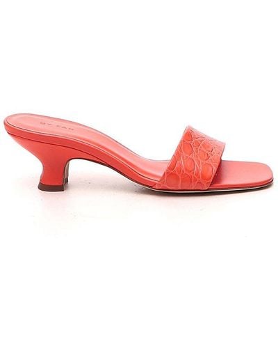 BY FAR Ceni Embossed Mules - Red