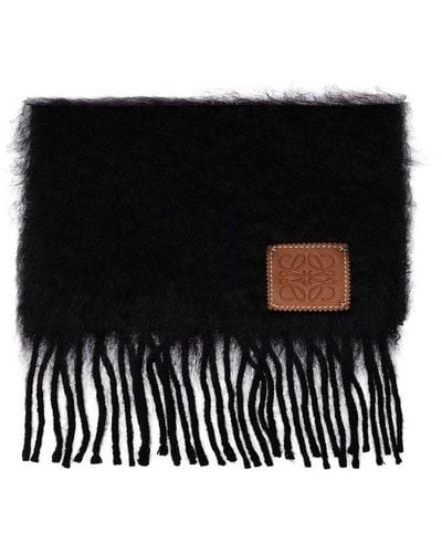 Loewe Wool And Mohair Scarf - Black