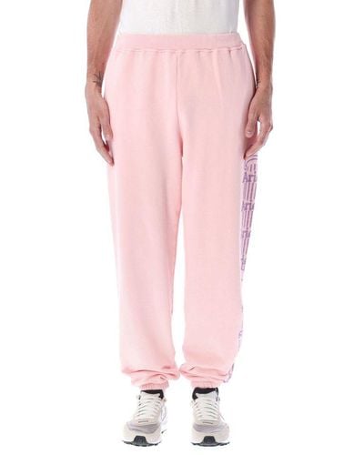 Aries Column Logo Printed Track Trousers - Pink
