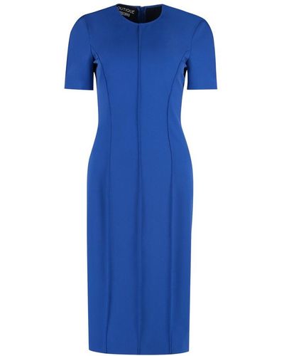 Boutique Moschino Crewneck Stripe Line Dress - Blue