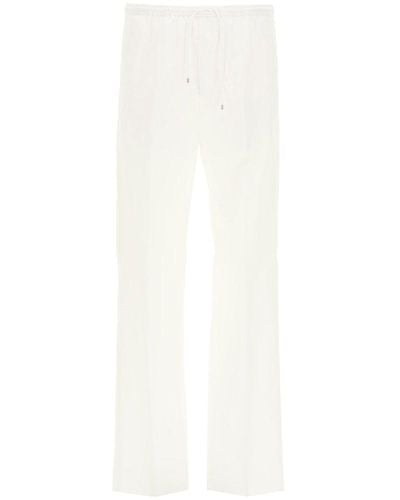 Valentino Drawstring Straight Leg Pants - White