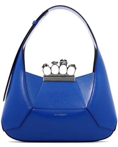 Alexander McQueen Jewelled Mini Shoulder Bag - Blue