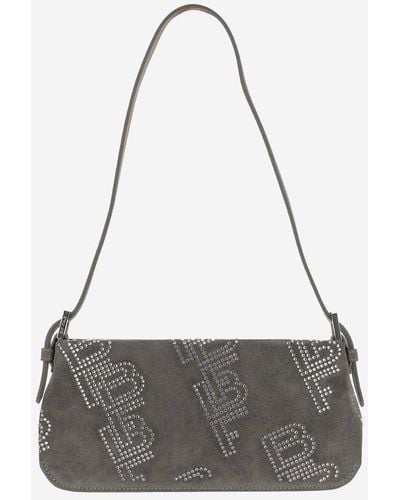 BY FAR Dulce Studded Suede Bag - Gray
