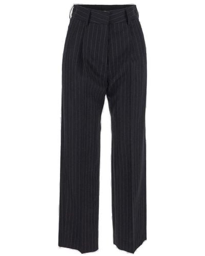 Blazé Milano High-waist Pinstripe-pattern Straight Leg Trousers - Blue