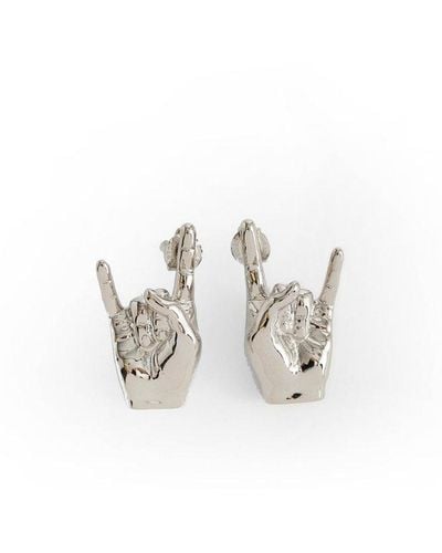 Y. Project Mini Rock Earrings - White