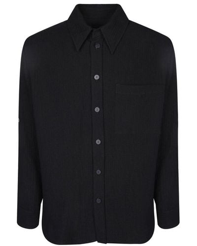 Emporio Armani Fitted Textured Shirt - Blue